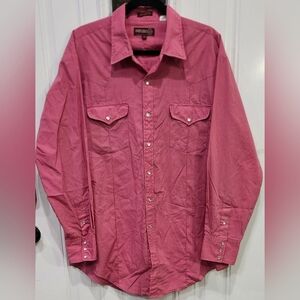 Sheplers Coral Pink Pearl Snap Western Shirt Men's Size XL